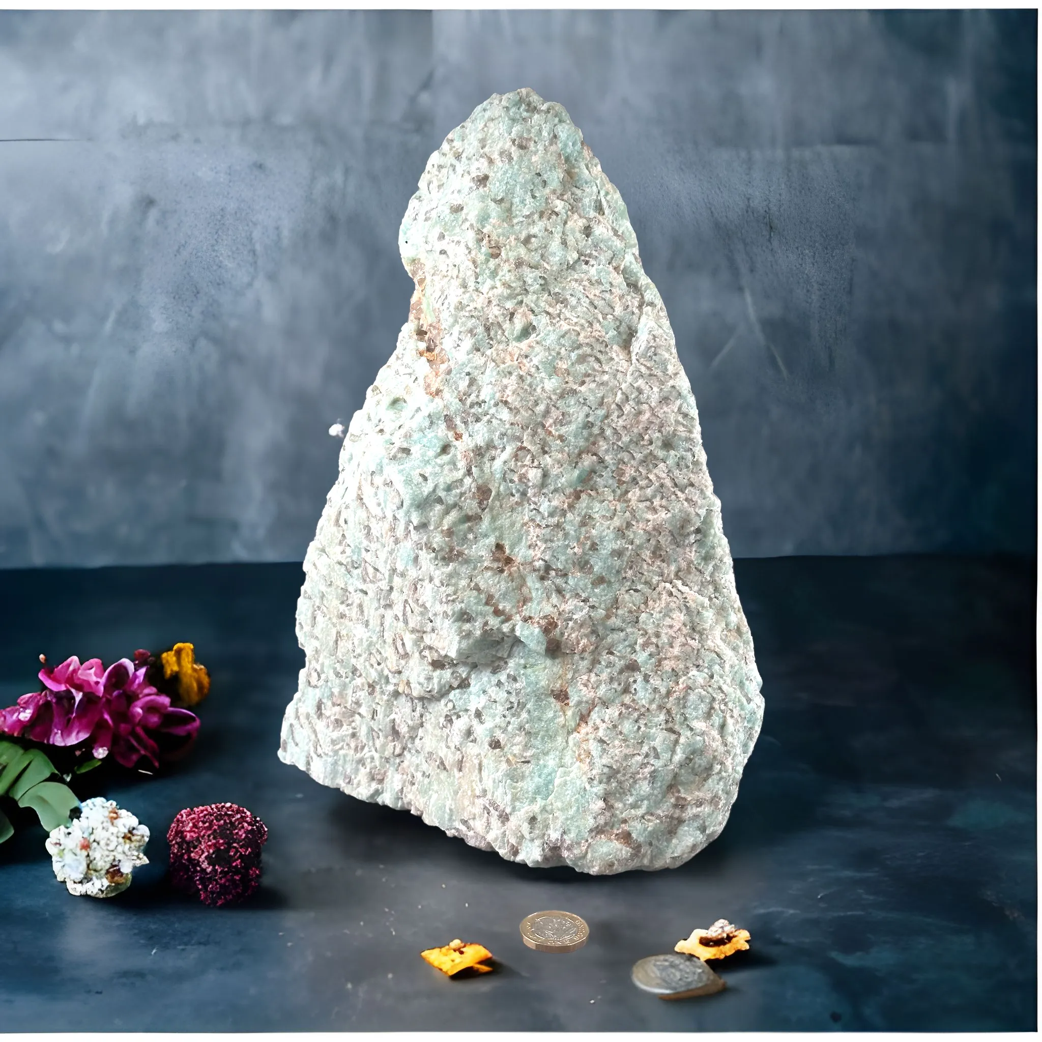 Amazonite Crystal Freeform with Smoky Quartz - 7.6 KGS