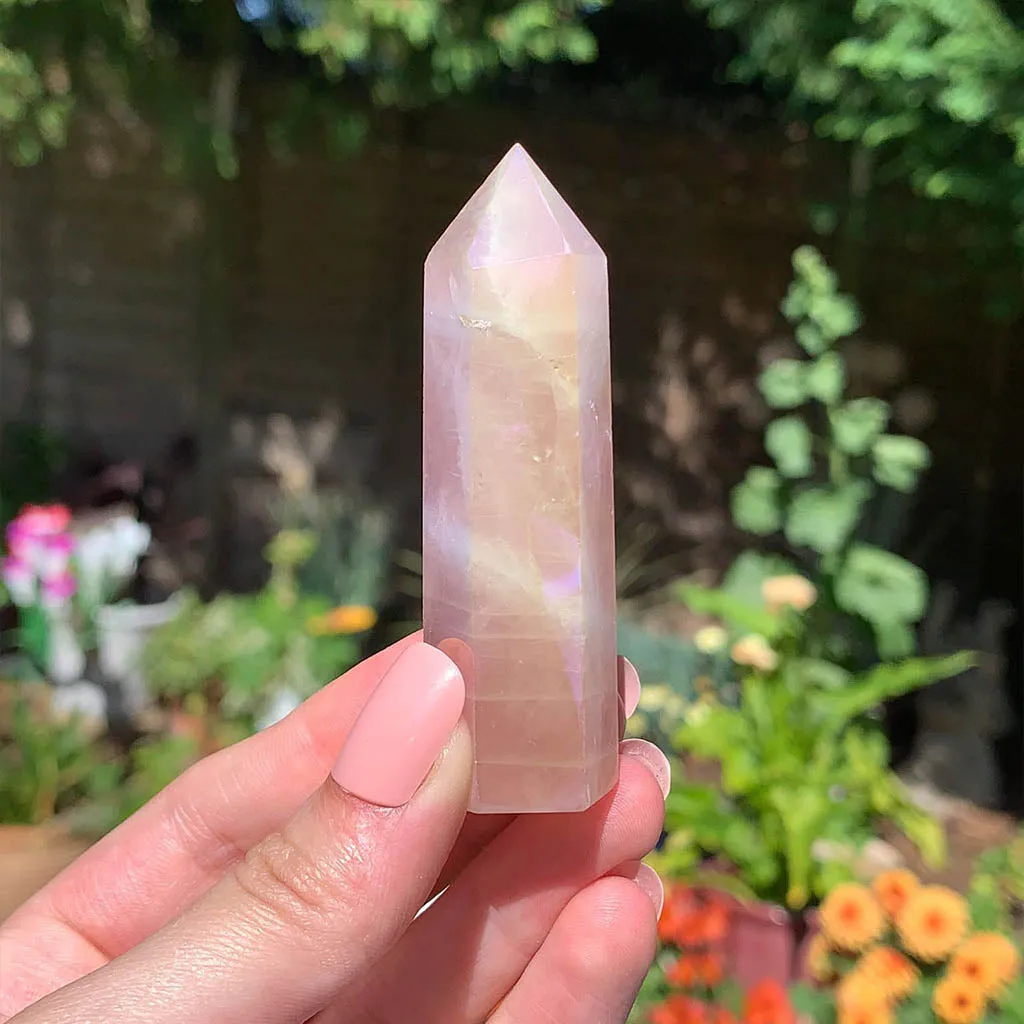 Aura Rose Quartz Tower