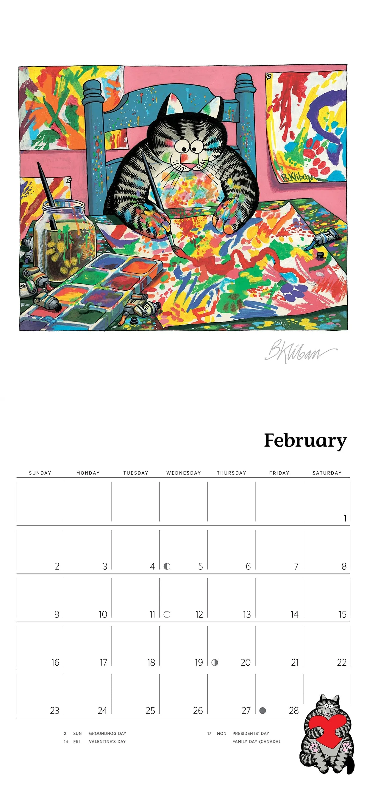 B. Kliban Cat Calendar 2025 Mini Wall Calendar