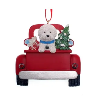 Bichon Frise In A Truck Ornament