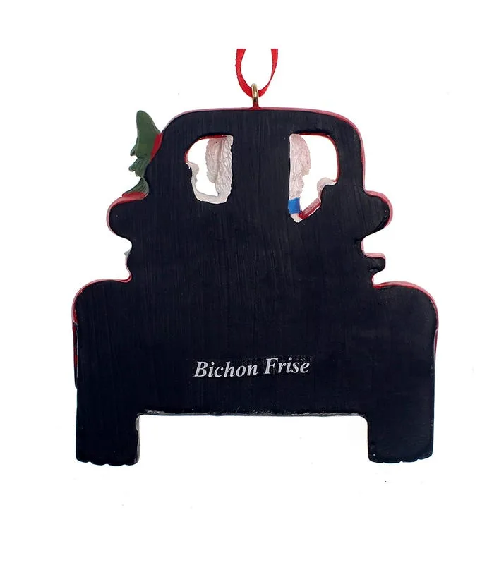 Bichon Frise In A Truck Ornament