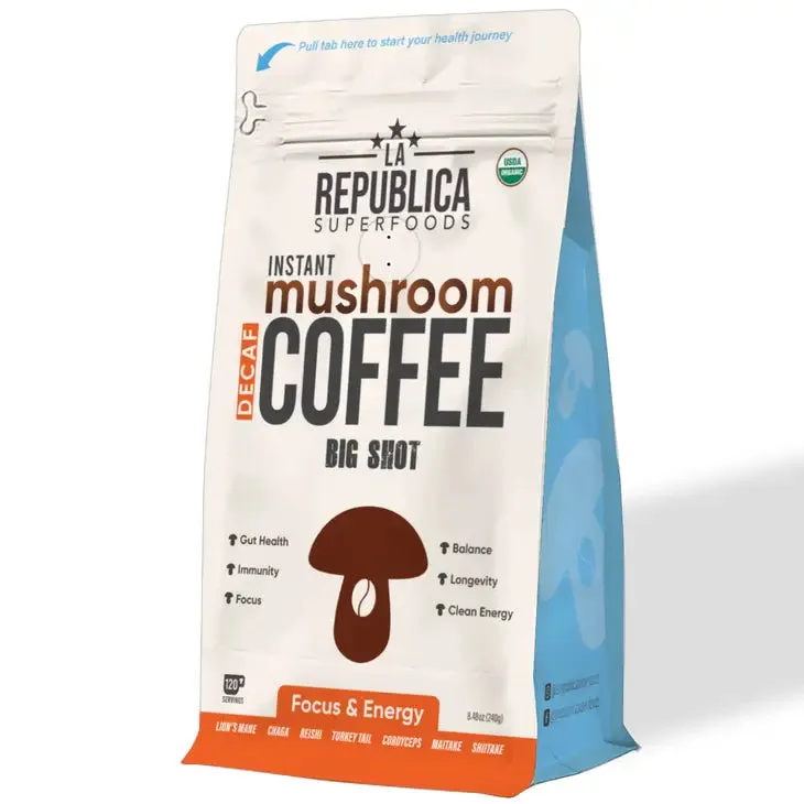 Big Shot instant Decaf 7 mushroom coffee  240g -  La Republica
