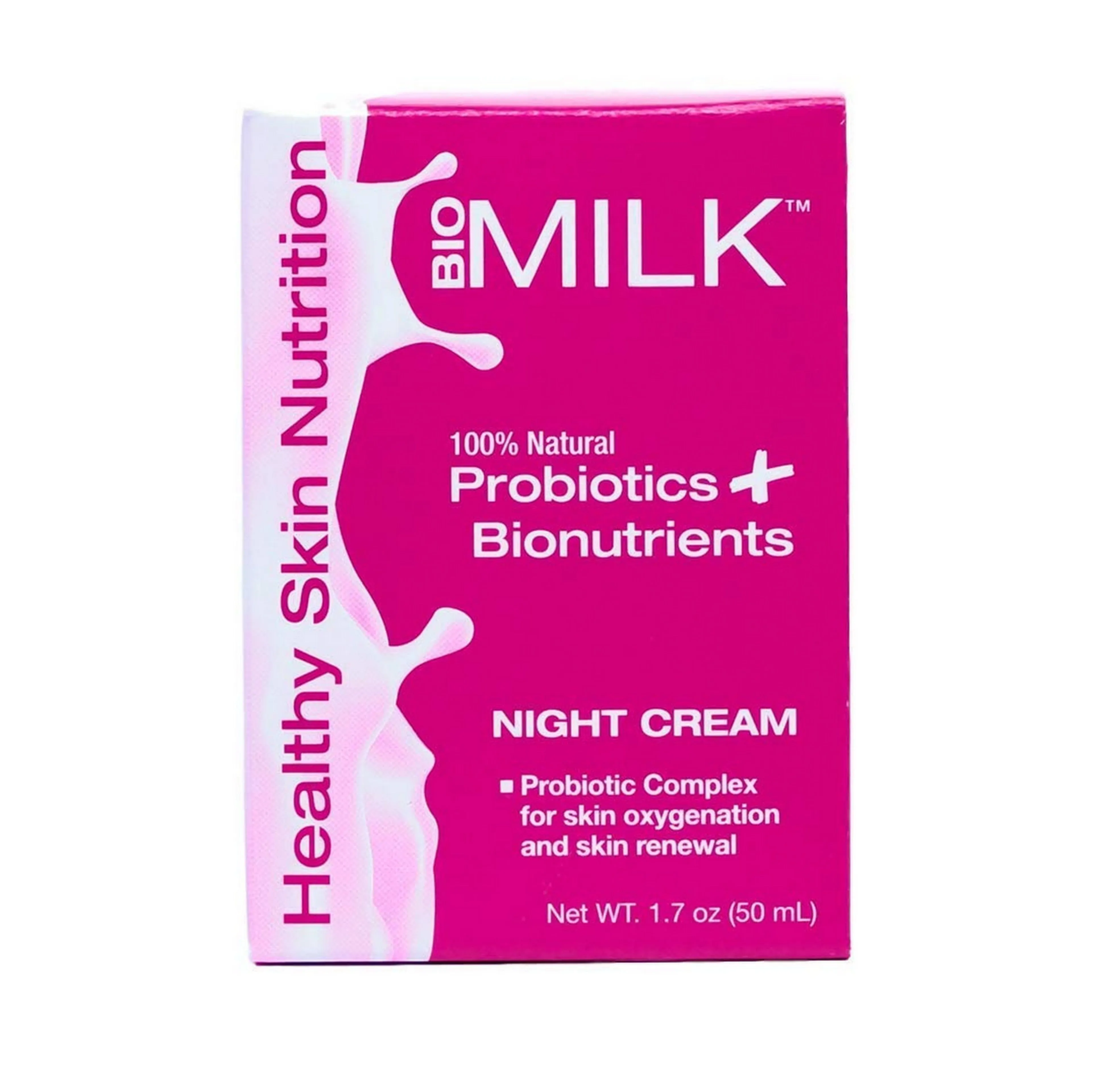 BIOMILK Probiotic Skincare Replenish and Renew Night Cream Moisturizer, 100% Natural Probiotics and Superfoods for Healthy Skin Nutrition, 1.7 oz.
