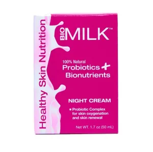 BIOMILK Probiotic Skincare Replenish and Renew Night Cream Moisturizer, 100% Natural Probiotics and Superfoods for Healthy Skin Nutrition, 1.7 oz.