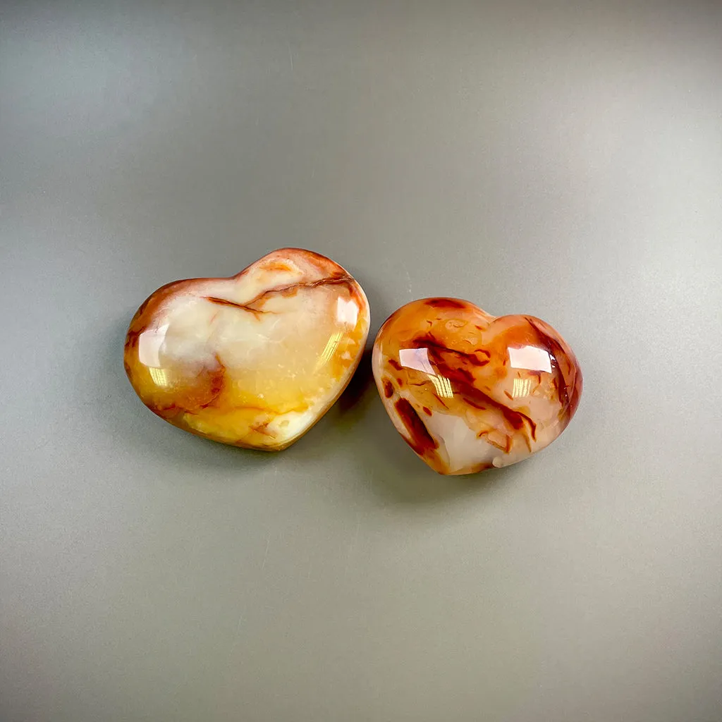 Carnelian Orange Crystal Hearts - Ethically Sourced