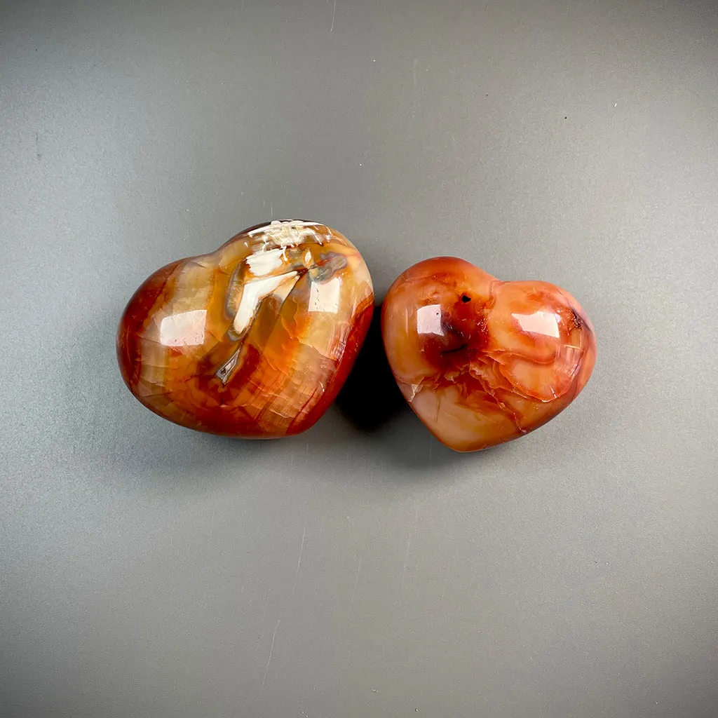 Carnelian Orange Crystal Hearts - Ethically Sourced