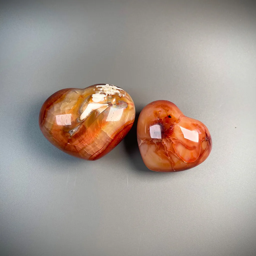 Carnelian Orange Crystal Hearts - Ethically Sourced