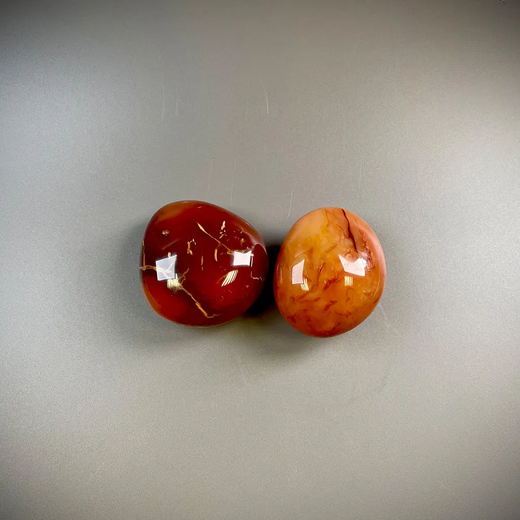Carnelian Orange Crystal Palm Stones - Ethically Sourced