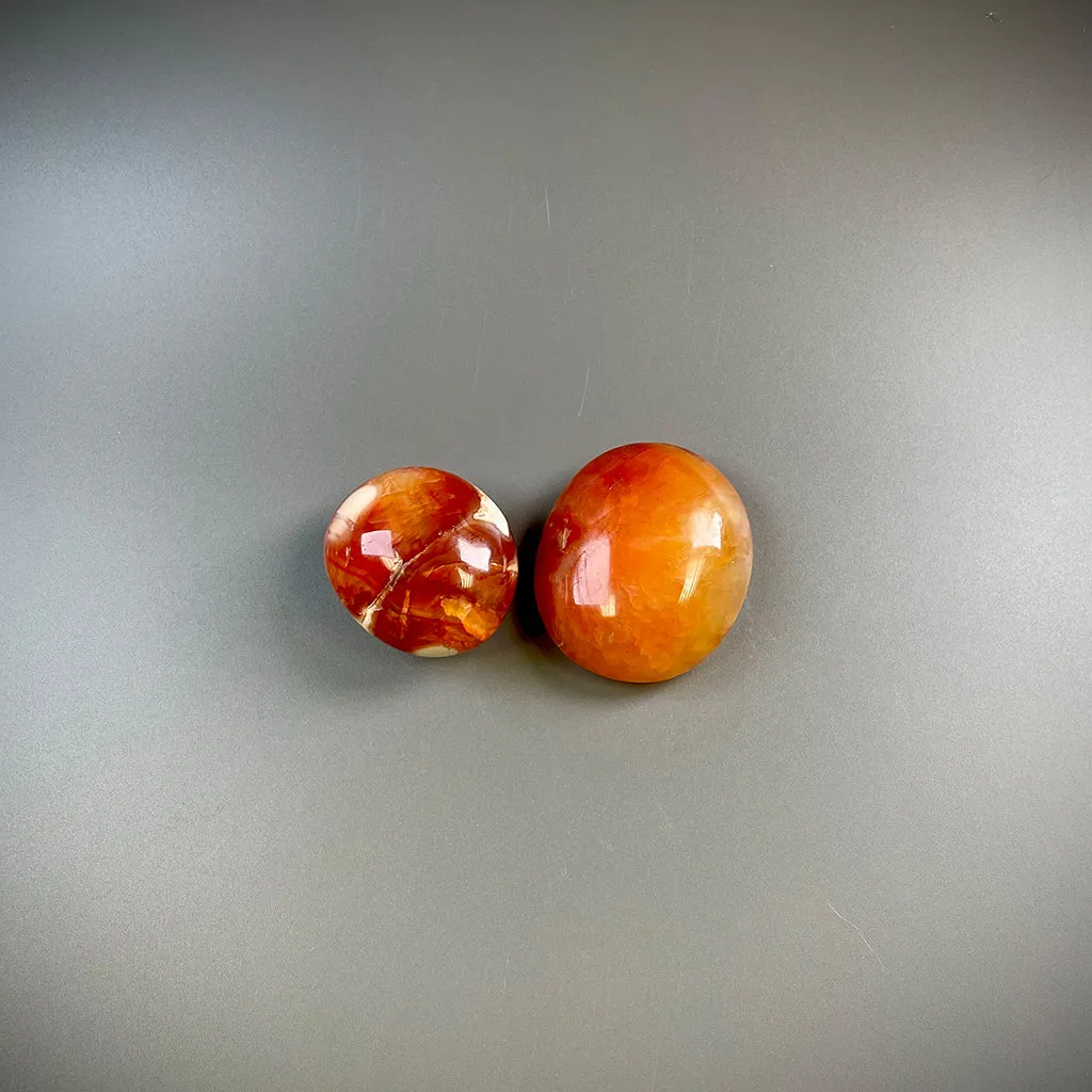 Carnelian Orange Crystal Palm Stones - Ethically Sourced