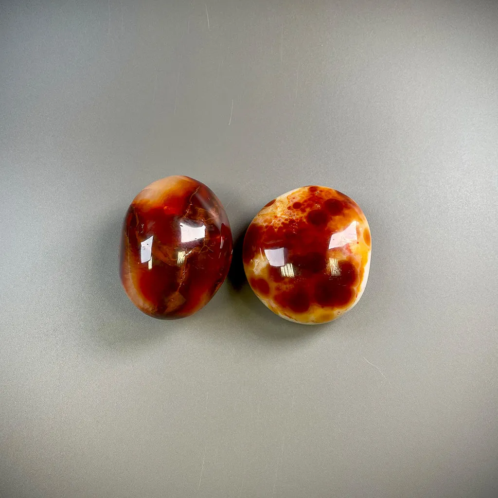 Carnelian Orange Crystal Palm Stones - Ethically Sourced