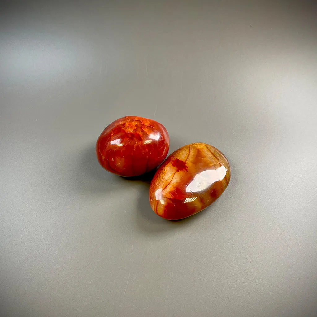 Carnelian Orange Crystal Palm Stones - Ethically Sourced