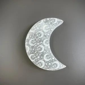 Crescent Moon Selenite Charger - "Celestial Bodies"