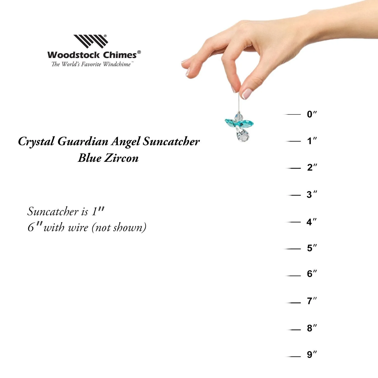 Crystal Guardian Angel - Blue Zircon