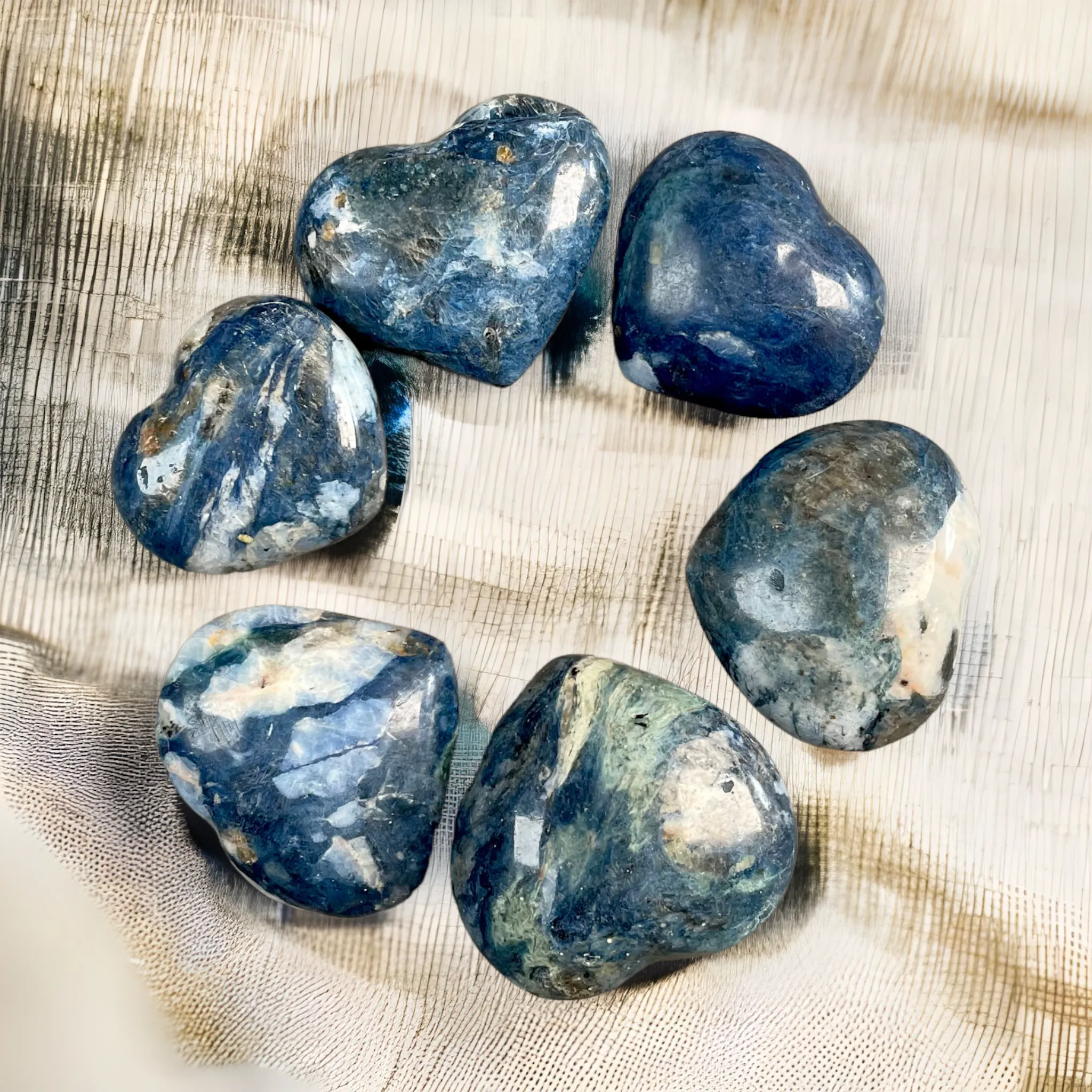 Dumortierite Crystal Hearts