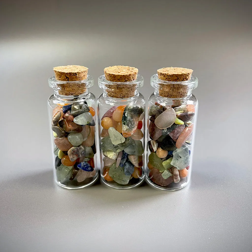 Gemstone Crystal Large Wishing Bottles x 3 - Confetti Mix