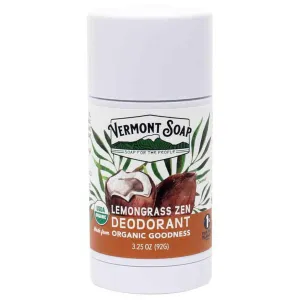 Lemongrass Zen Organic Deodorant 3.25oz / 92g - Vermont Soap