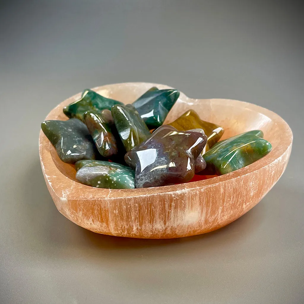 Peach Selenite Heart Charging Bowl