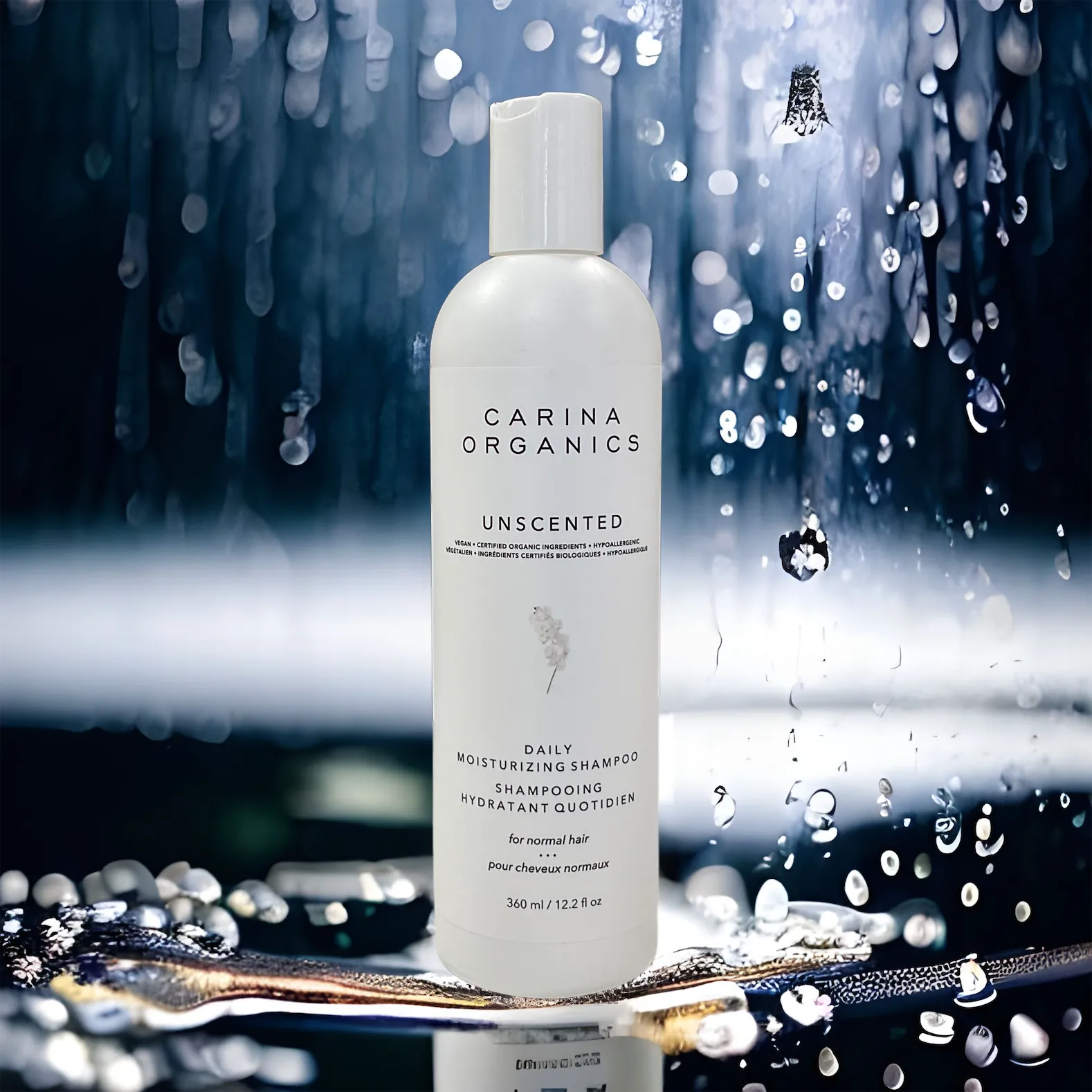 Unscented Daily Moisturising Shampoo 360ml - Carina Organics
