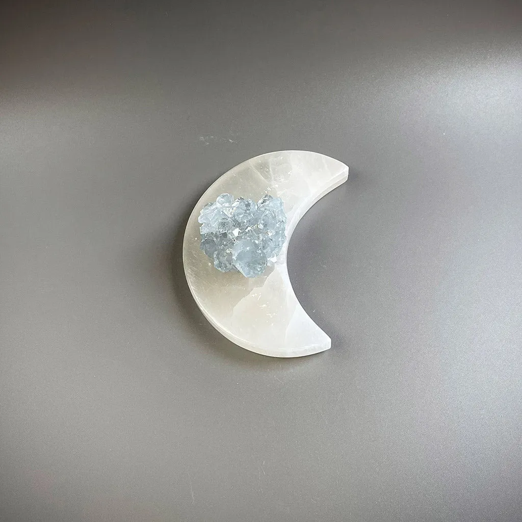 White Selenite Moon